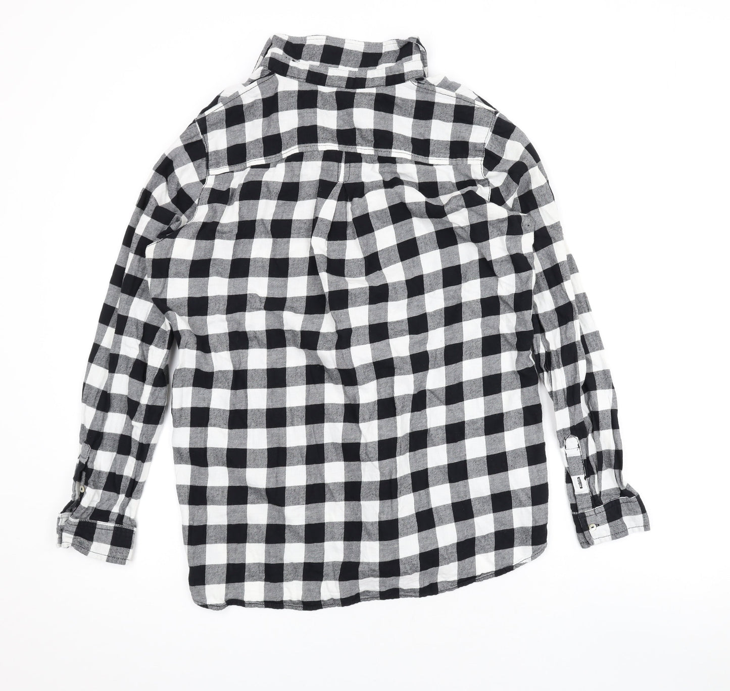 Womens UK Size 8 H&M Black Basic Button-Up