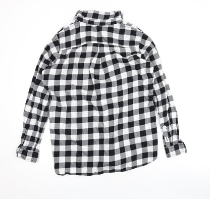 Womens UK Size 8 H&M Black Basic Button-Up