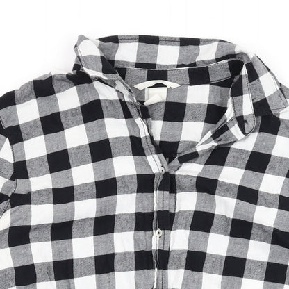 Womens UK Size 8 H&M Black Basic Button-Up