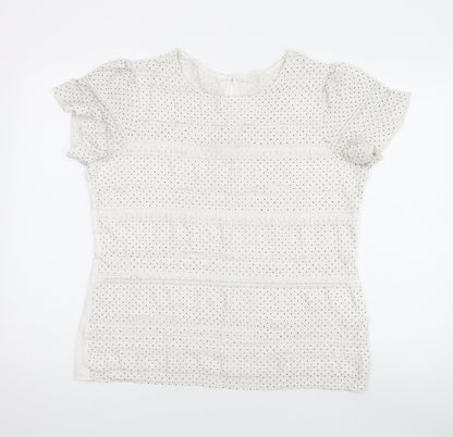 Womens UK Size 16 Dorothy Perkins Ivory Basic T-Shirt