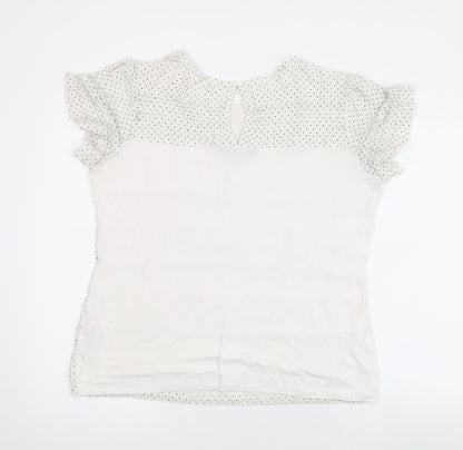 Womens UK Size 16 Dorothy Perkins Ivory Basic T-Shirt