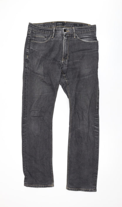 Autograph Mens Grey Cotton Skinny Jeans Size 32 in L32 in Regular Zip