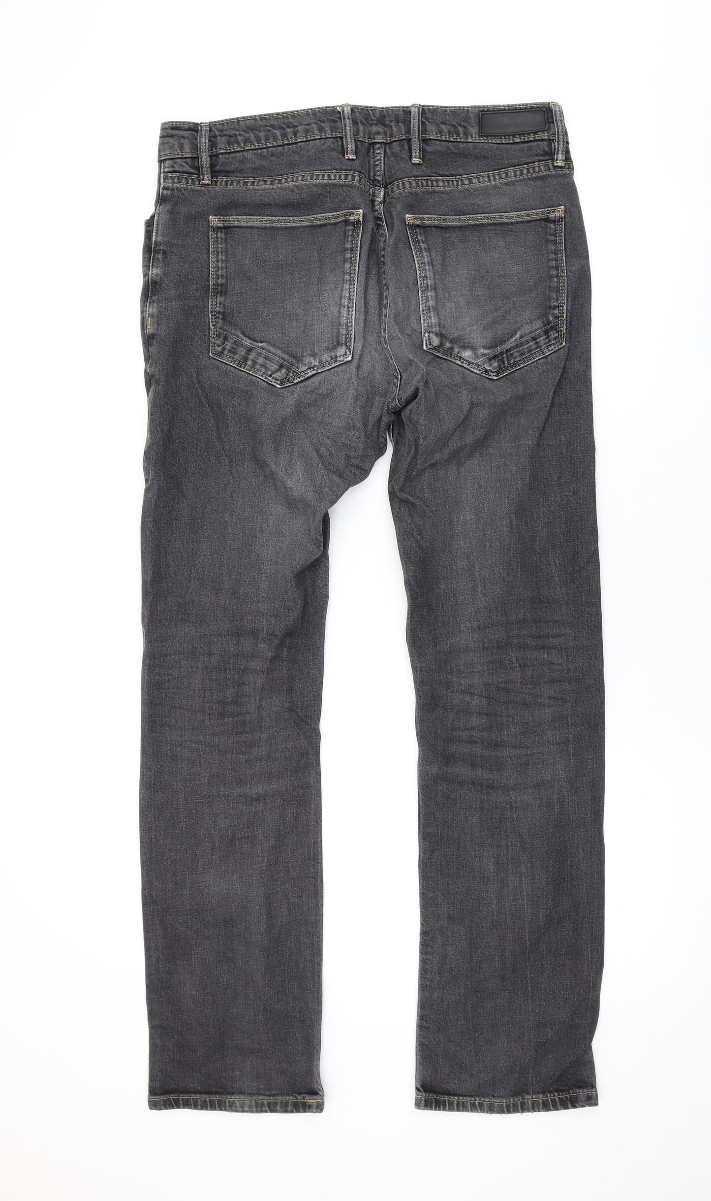 Autograph Mens Grey Cotton Skinny Jeans Size 32 in L32 in Regular Zip