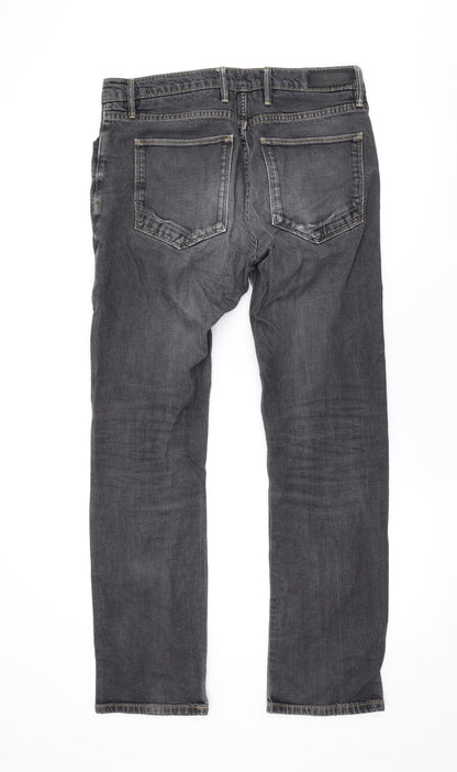 Autograph Mens Grey Cotton Skinny Jeans Size 32 in L32 in Regular Zip