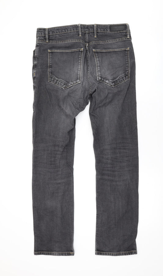 Autograph Mens Grey Cotton Skinny Jeans Size 32 in L32 in Regular Zip