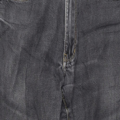 Autograph Mens Grey Cotton Skinny Jeans Size 32 in L32 in Regular Zip