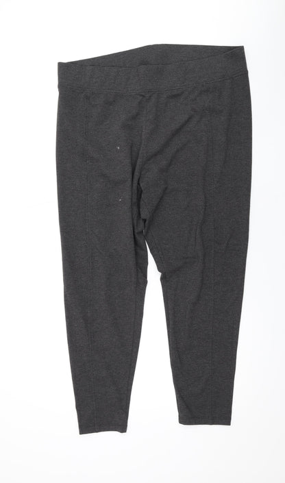 Marks and Spencer Womens Grey Polyester Trousers Size 20 L26 in Regular