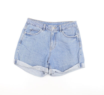VERO MODA Womens Blue Cotton Hot Pants Shorts Size 28 in L3 in Regular Zip