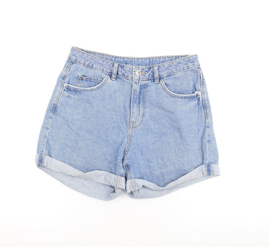VERO MODA Womens Blue Cotton Hot Pants Shorts Size 28 in L3 in Regular Zip