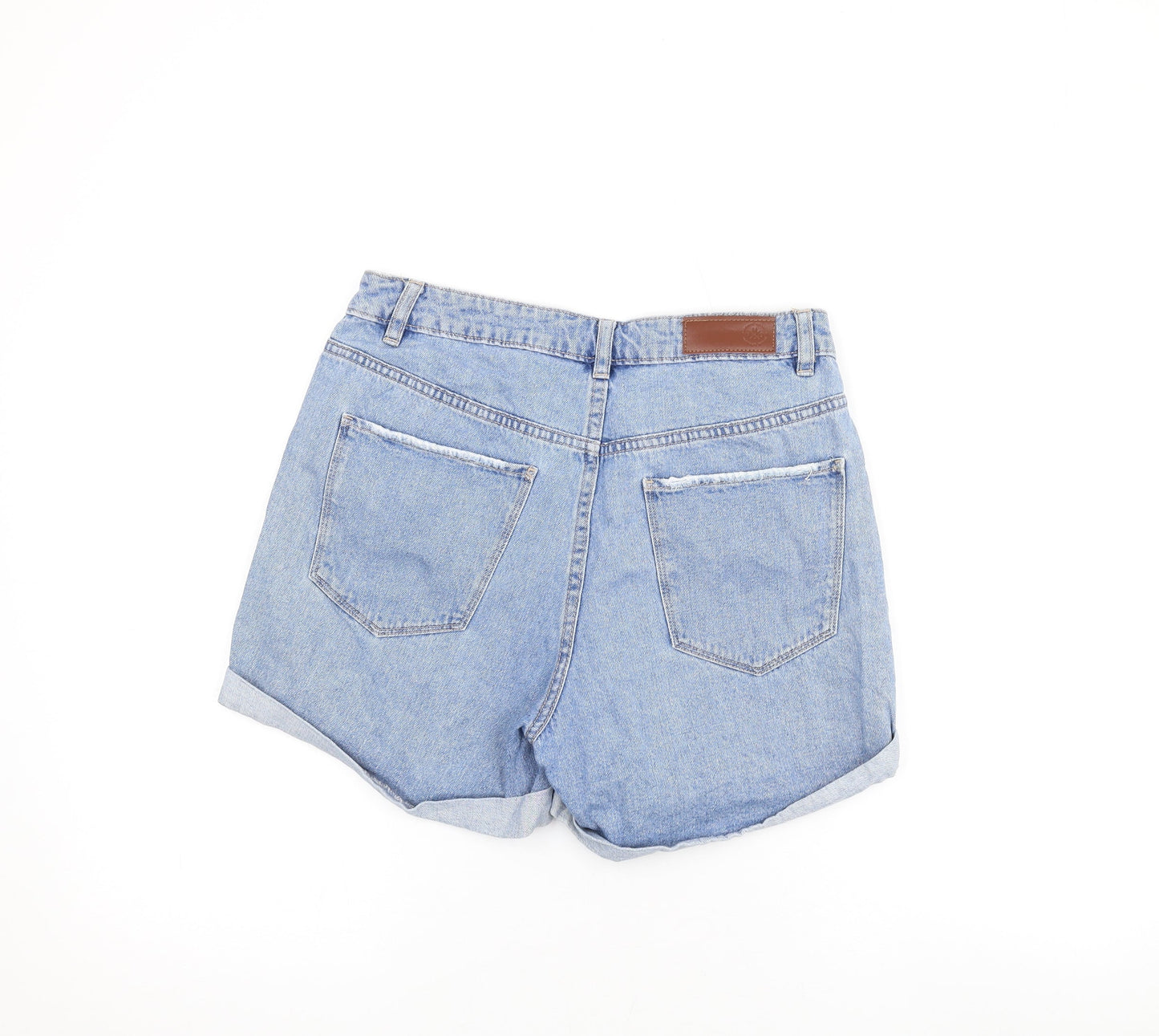 VERO MODA Womens Blue Cotton Hot Pants Shorts Size 28 in L3 in Regular Zip