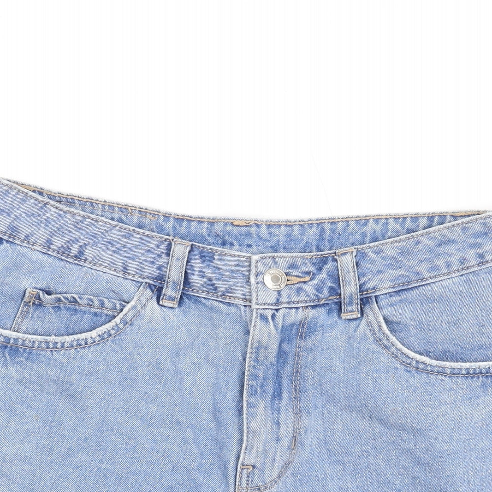 VERO MODA Womens Blue Cotton Hot Pants Shorts Size 28 in L3 in Regular Zip