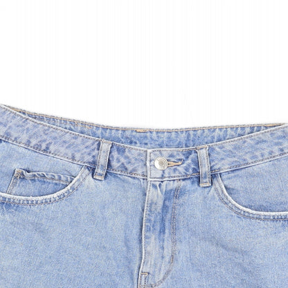 VERO MODA Womens Blue Cotton Hot Pants Shorts Size 28 in L3 in Regular Zip