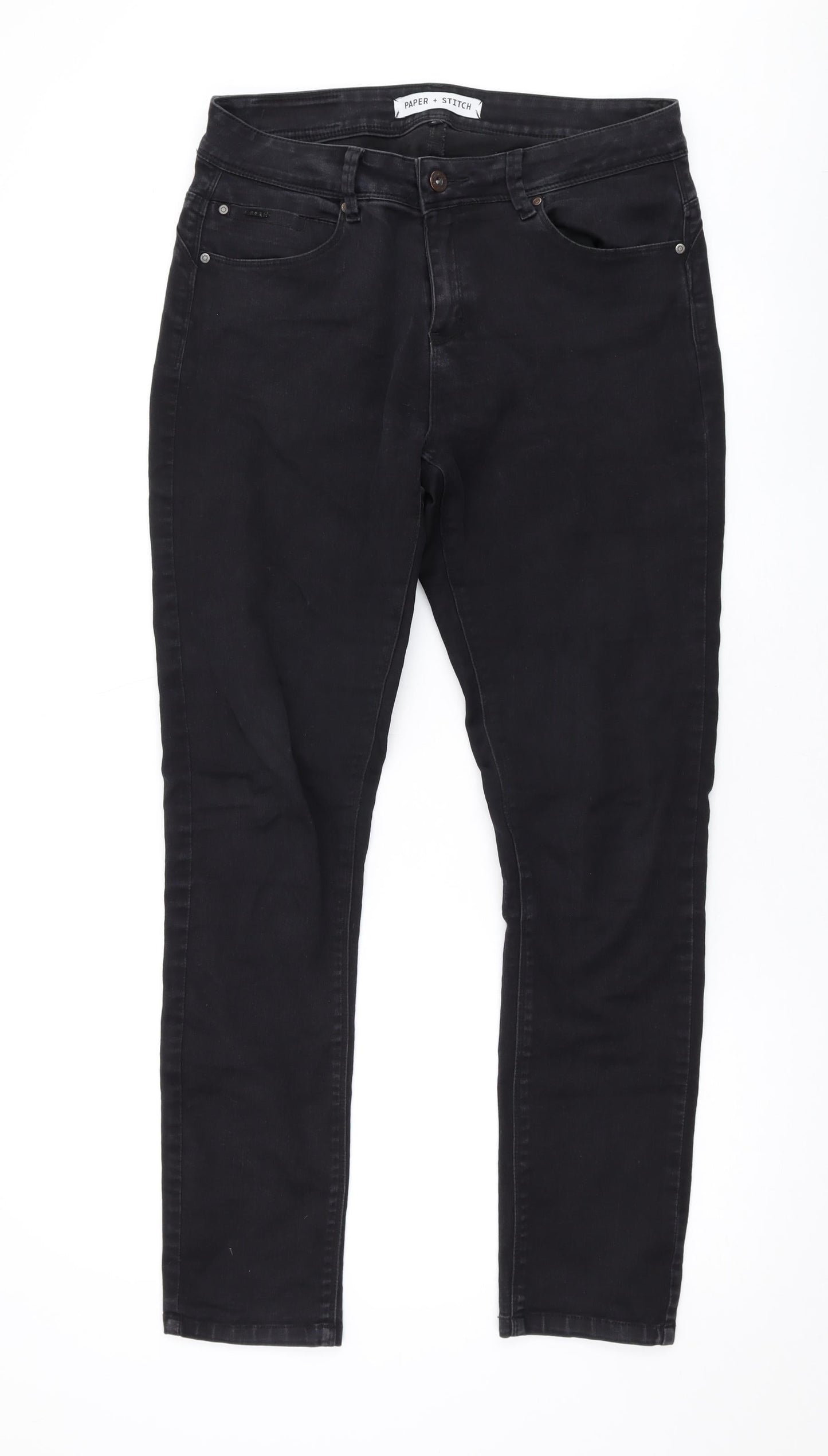 Paper & Stitch Womens Black Cotton Skinny Jeans Size 32 in L27 in Regular Zip
