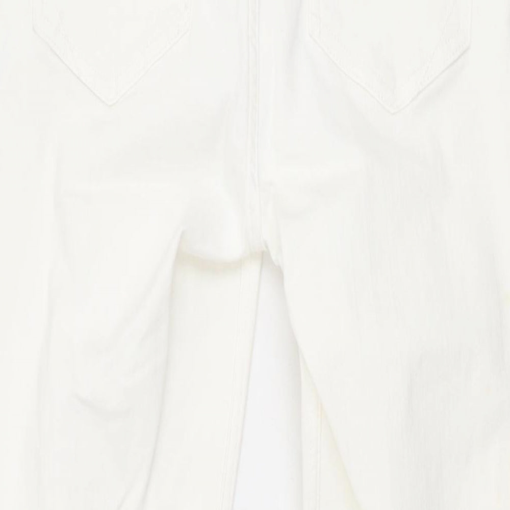 River Island Womens White Cotton Skinny Jeans Size 10 L24 in Regular Zip