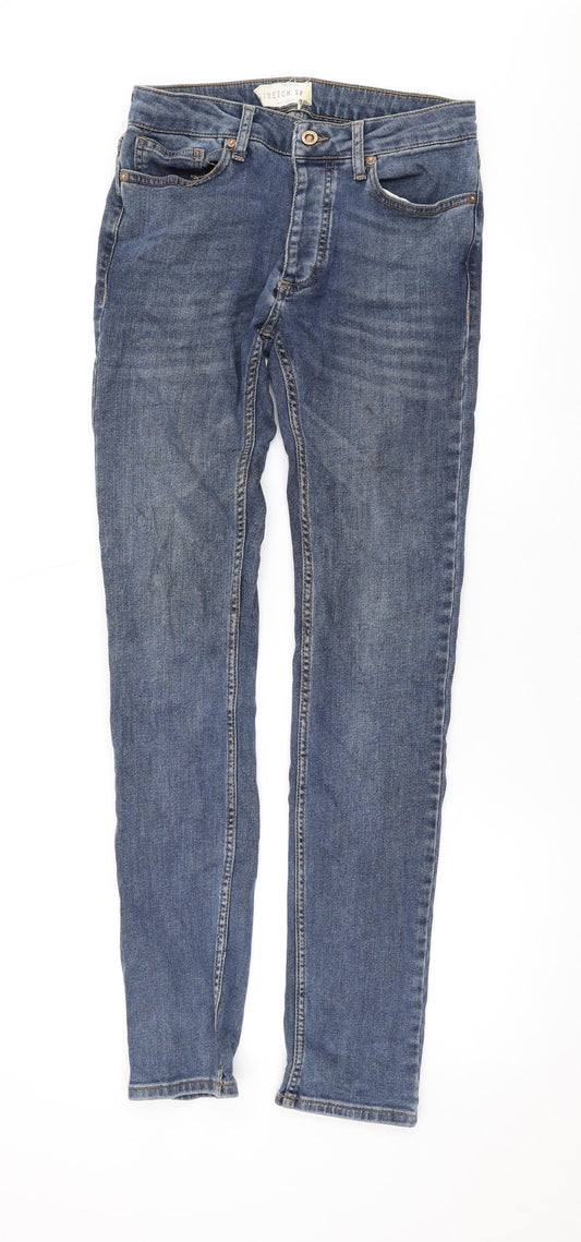 Mens UK Size 28 in Topman Regular Fit Skinny Blue Jeans