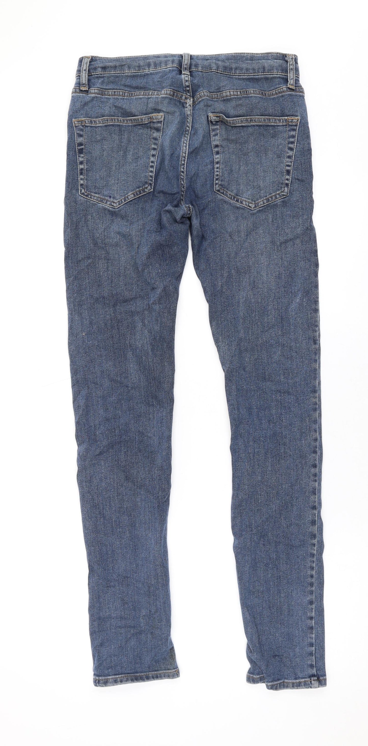 Mens UK Size 28 in Topman Regular Fit Skinny Blue Jeans