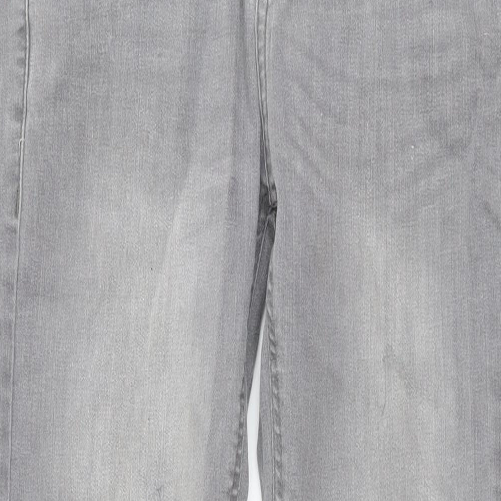 Denim & Co. Mens Grey Cotton Straight Jeans Size 28 in L29 in Regular Button