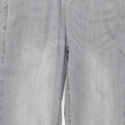 Denim & Co. Mens Grey Cotton Straight Jeans Size 28 in L29 in Regular Button