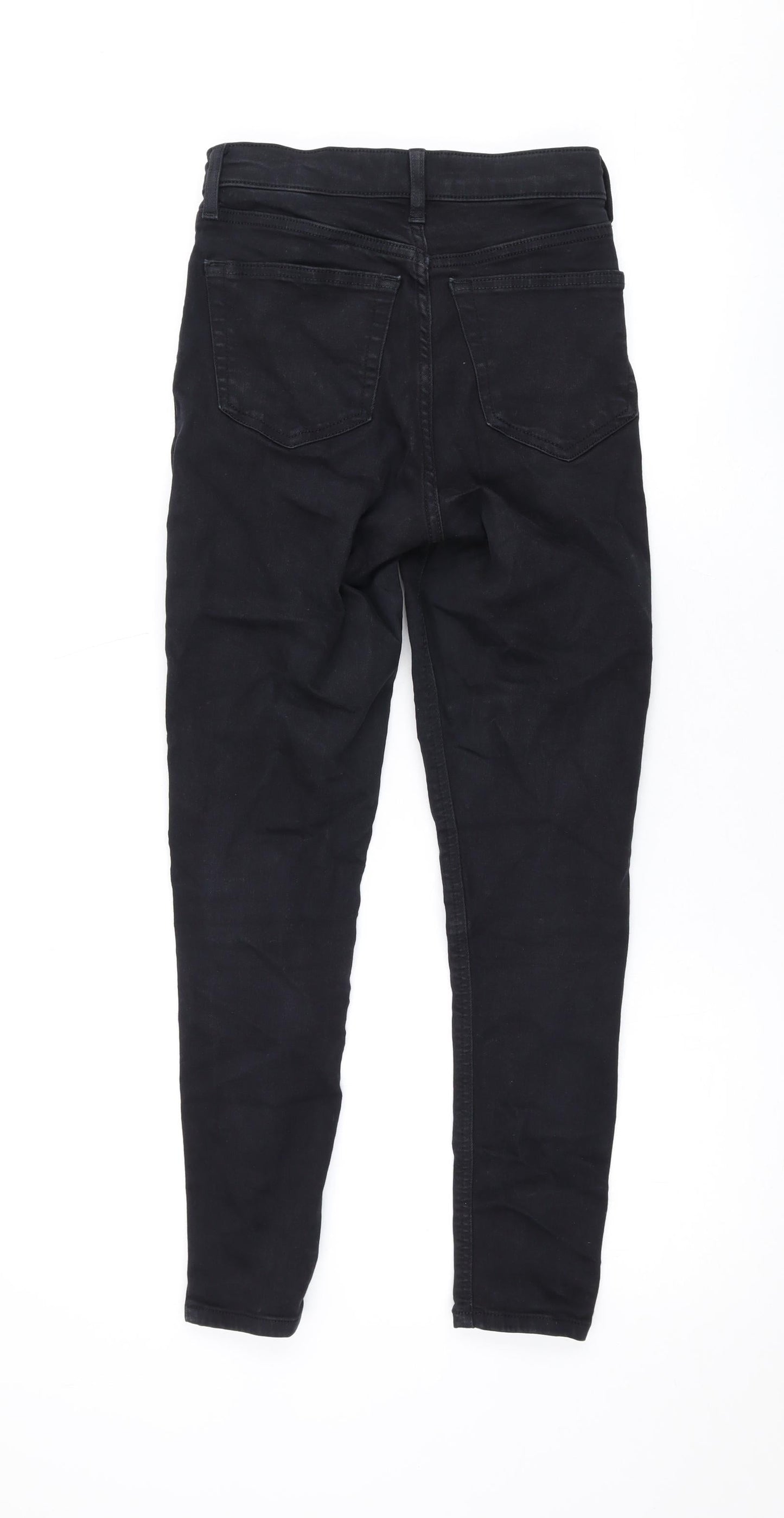 Topshop Womens Black Cotton Skinny Jeans Size 25 in L26 in Regular Zip