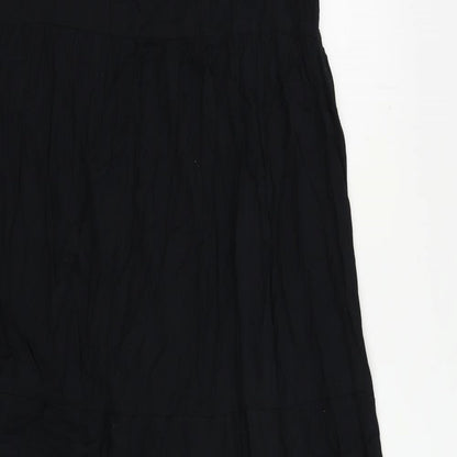 M&Co Womens Black Viscose Maxi Size 10 Square Neck Tie - Tie Shoulder