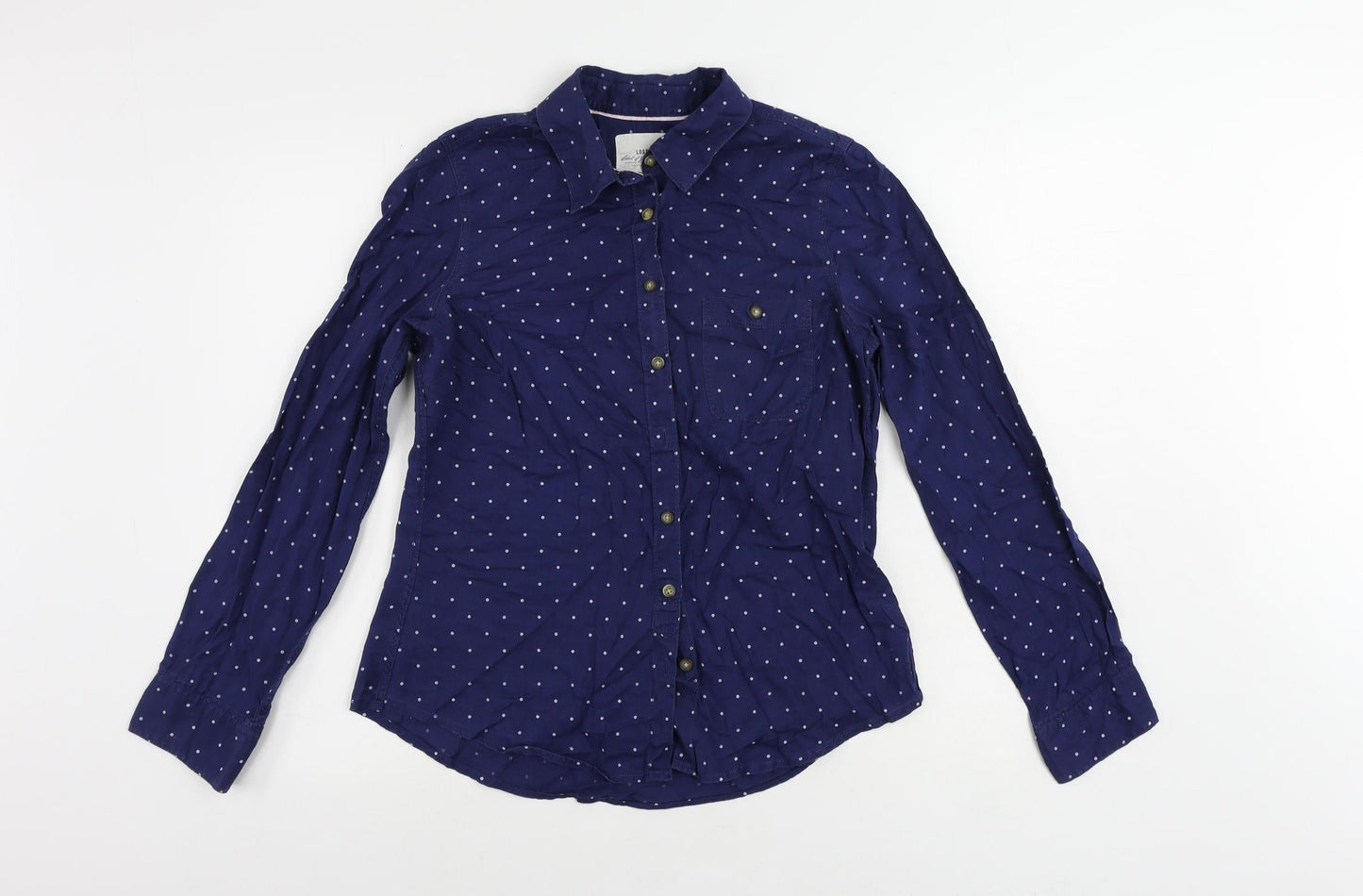 Womens UK Size 10 H&M Blue Basic Button-Up