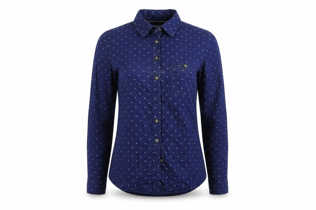 Womens UK Size 10 H&M Blue Basic Button-Up