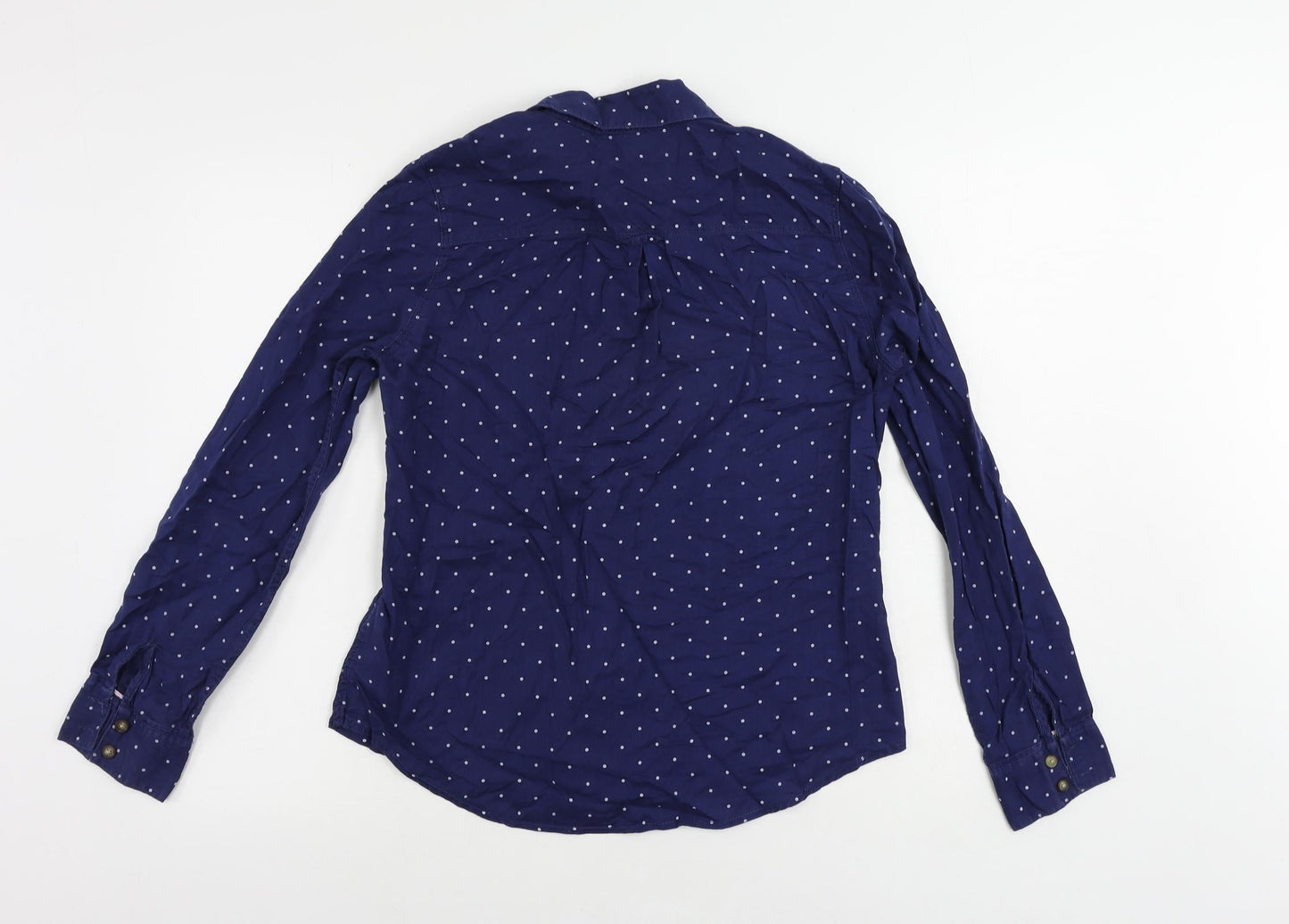 Womens UK Size 10 H&M Blue Basic Button-Up