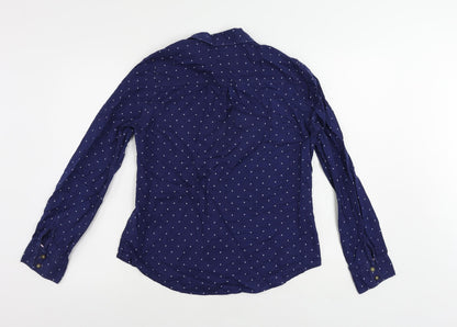 Womens UK Size 10 H&M Blue Basic Button-Up