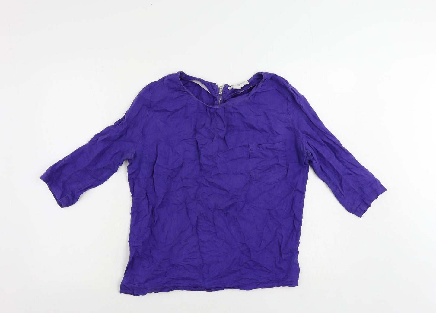 Womens UK Size S Zara Blue Basic Blouse