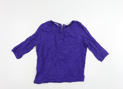 Womens UK Size S Zara Blue Basic Blouse