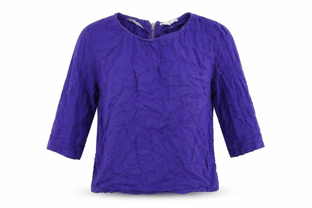 Womens UK Size S Zara Blue Basic Blouse