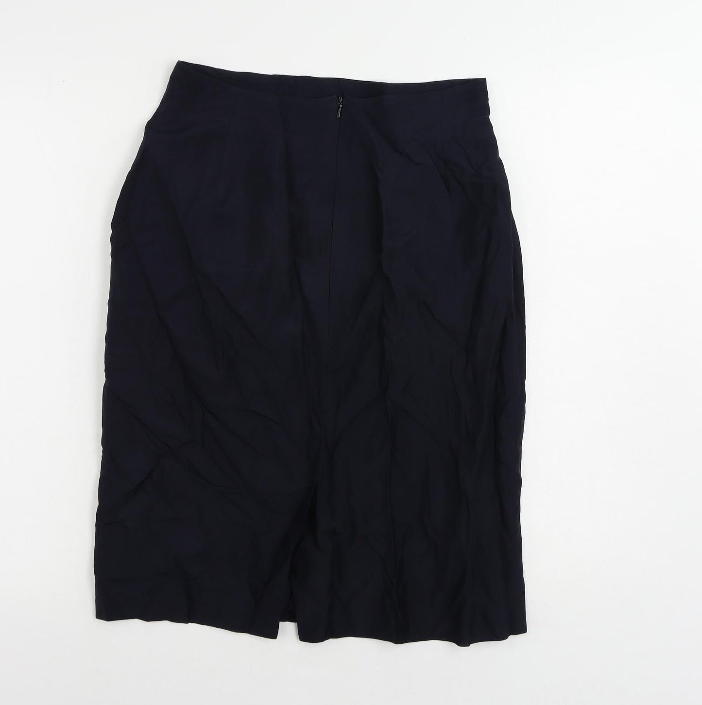 Paul Costelloe Womens Blue Polyester Straight & Pencil Skirt Size 12 Zip