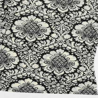 Wallis Womens Black Paisley Polyester Basic Blouse Size 12 Boat Neck - Slash Neckline