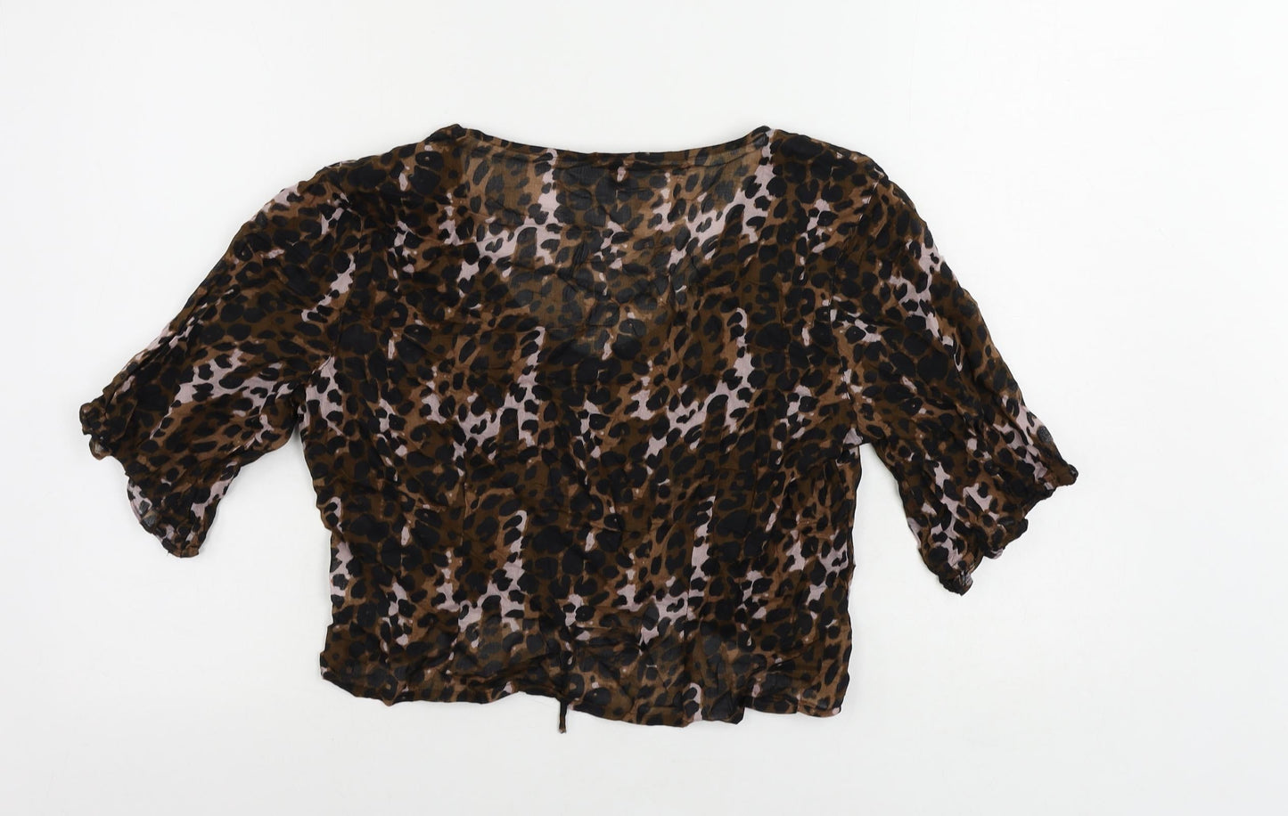 Womens UK Size 12 NEXT Brown Cropped Blouse