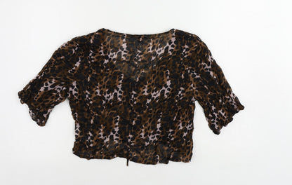 Womens UK Size 12 NEXT Brown Cropped Blouse