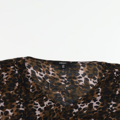 Womens UK Size 12 NEXT Brown Cropped Blouse