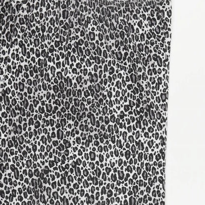 Boohoo Womens Grey Animal Print Polyester Slip Dress Size 8 V-Neck Pullover