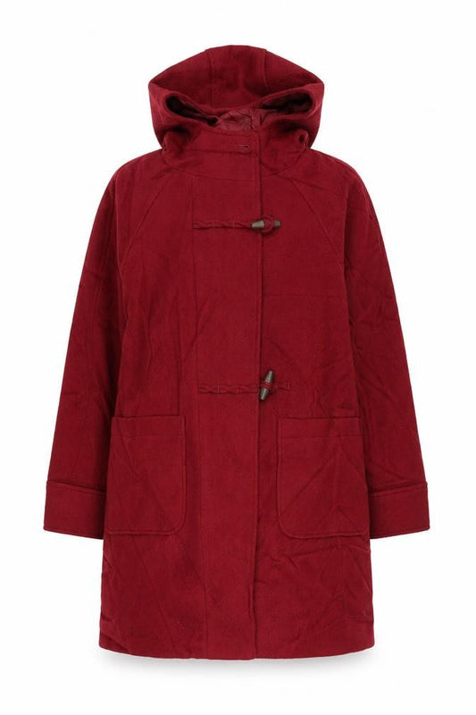 Marks & Spencer Womens Red Pea Coat Coat Size 12 Zip - Hooded