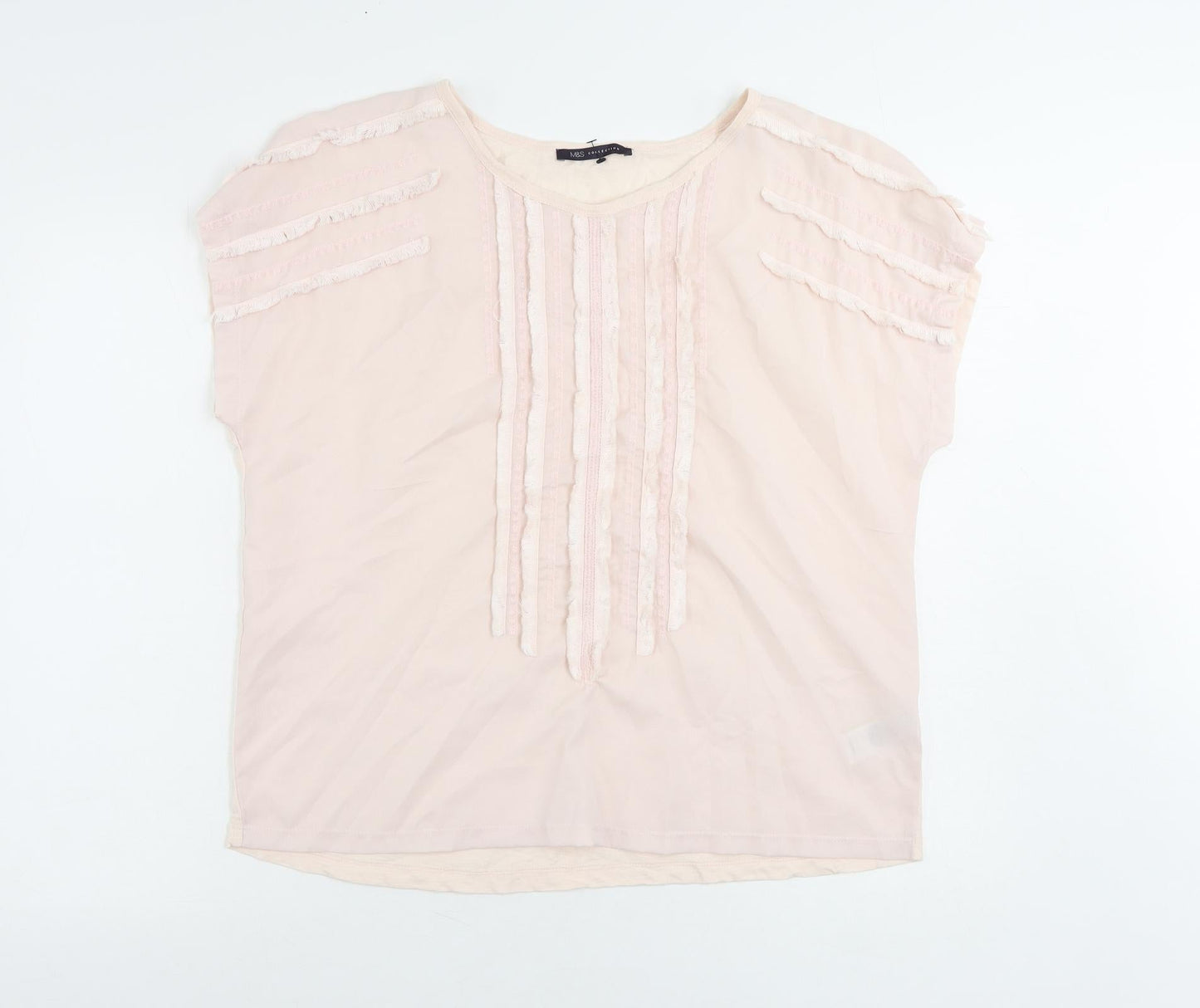 Womens UK Size 14 Marks and Spencer Pink Basic Blouse