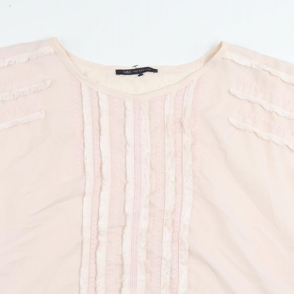 Womens UK Size 14 Marks and Spencer Pink Basic Blouse