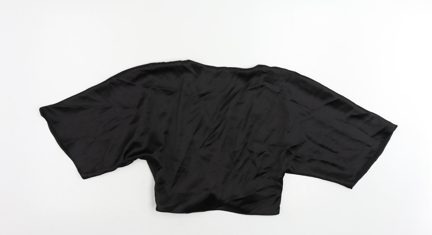 Womens UK Size M Zara Black Cropped Blouse