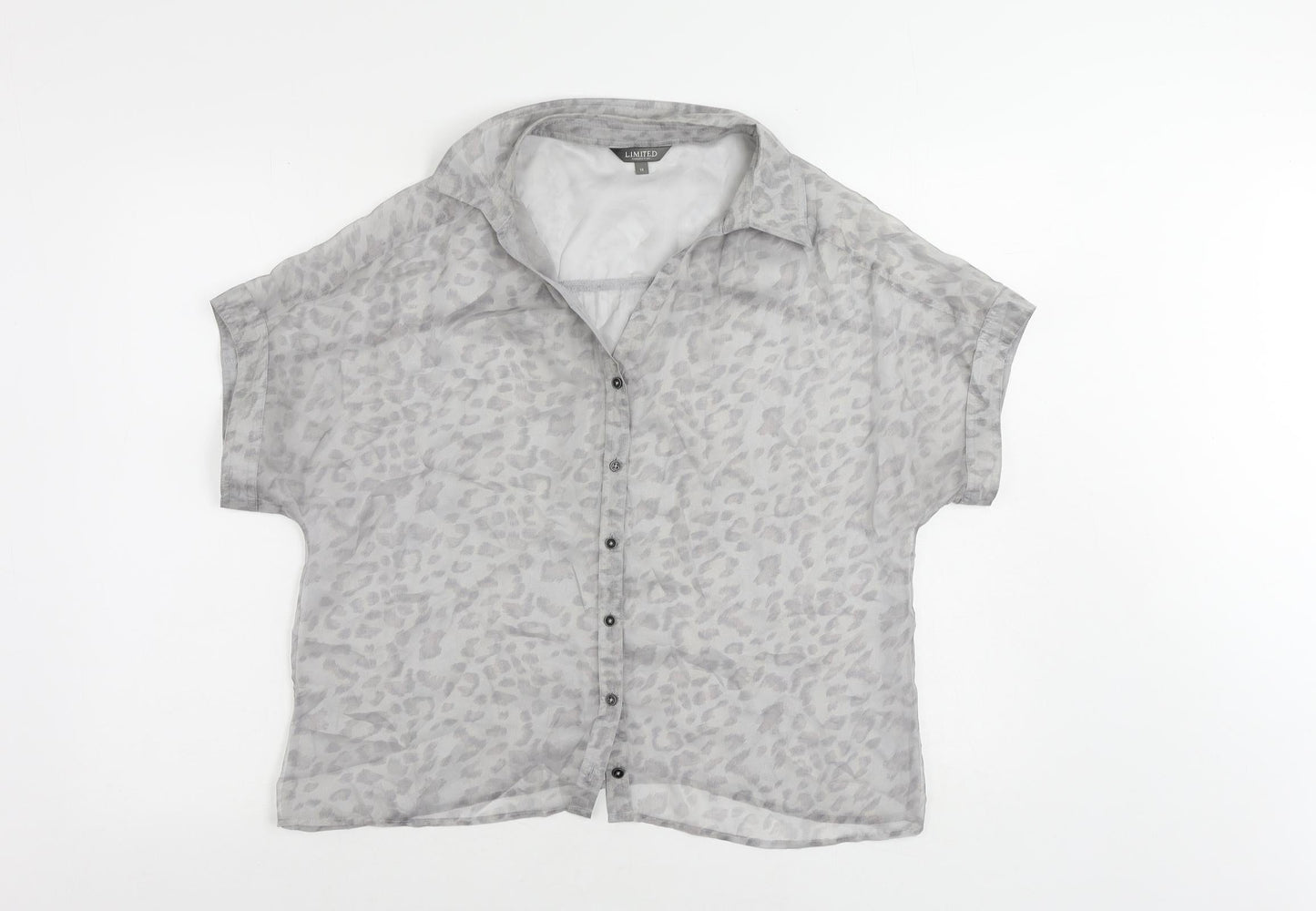 Womens UK Size 14 Marks and Spencer Grey Basic Button-Up