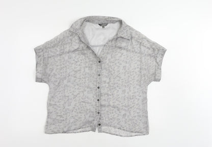 Womens UK Size 14 Marks and Spencer Grey Basic Button-Up