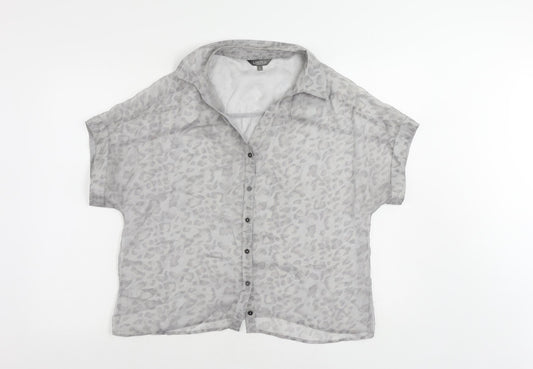Womens UK Size 14 Marks and Spencer Grey Basic Button-Up
