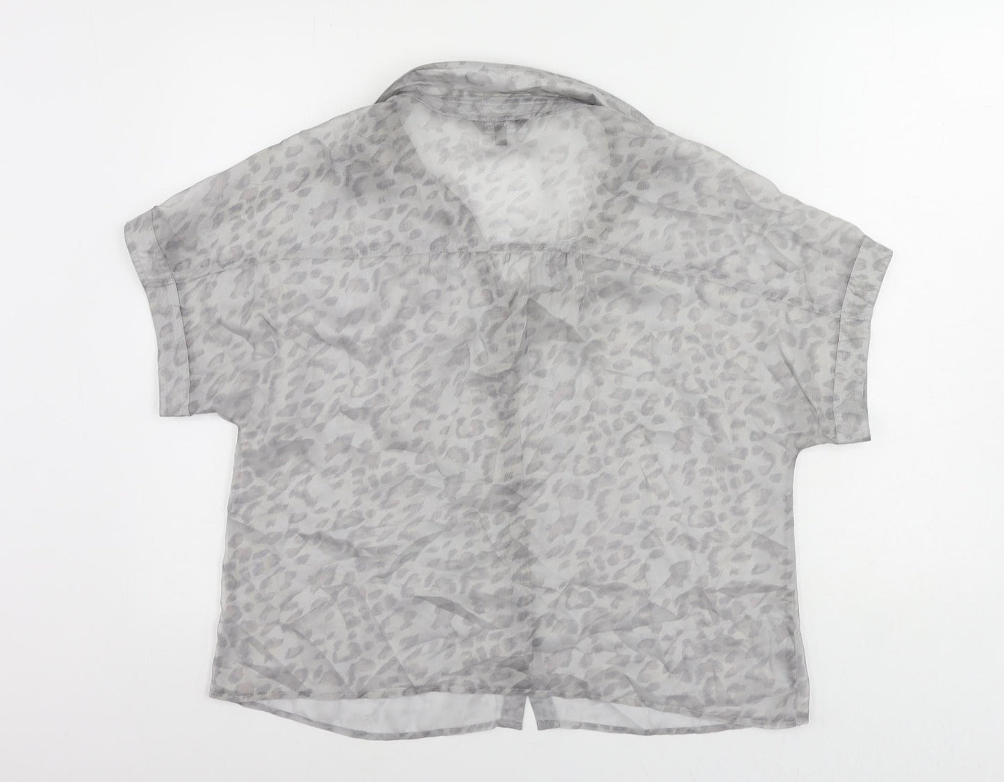 Womens UK Size 14 Marks and Spencer Grey Basic Button-Up