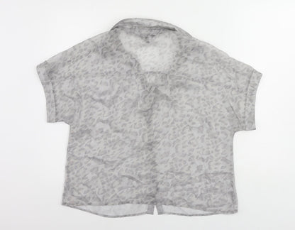 Womens UK Size 14 Marks and Spencer Grey Basic Button-Up