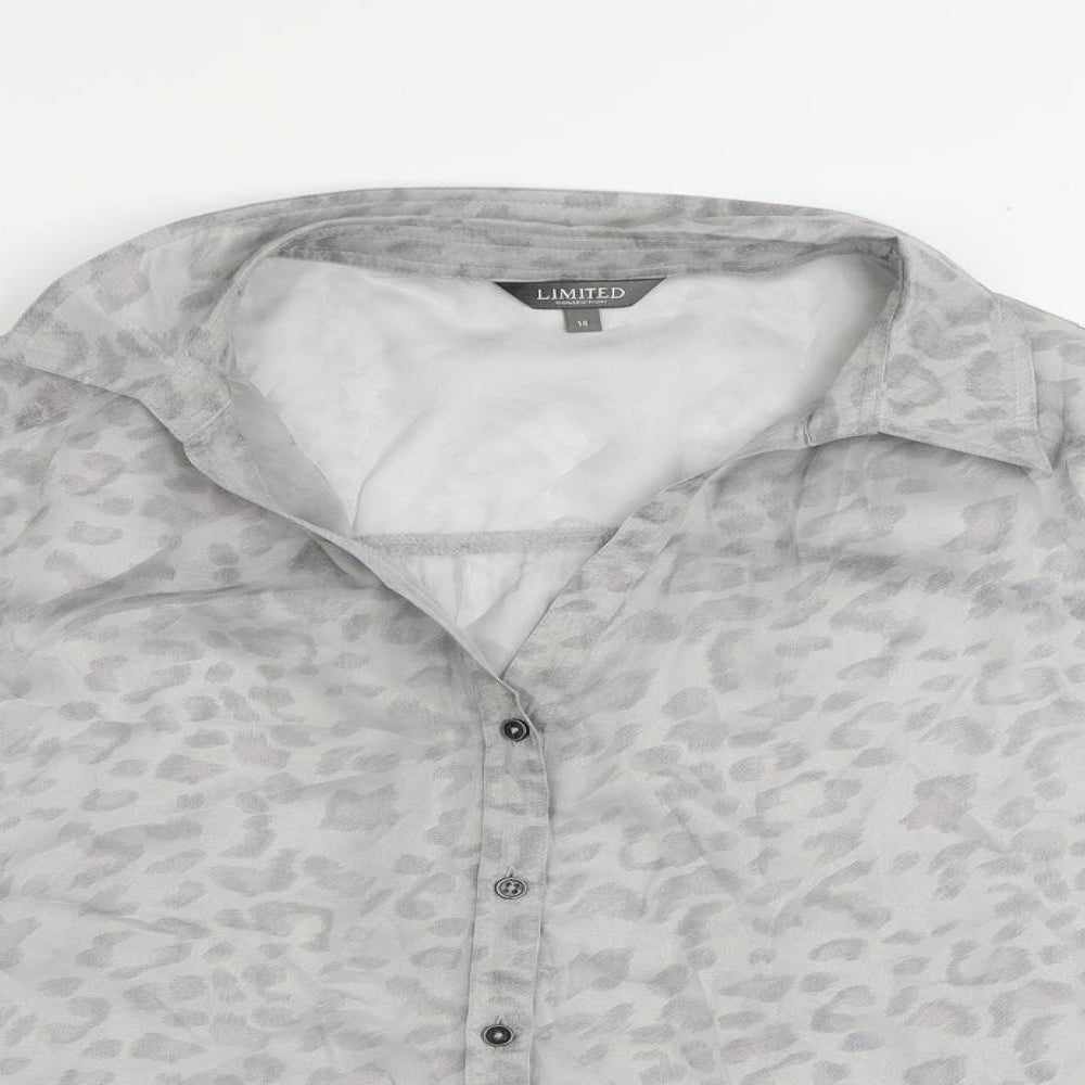 Womens UK Size 14 Marks and Spencer Grey Basic Button-Up