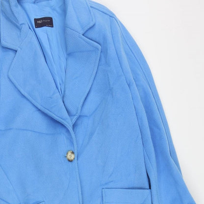 Womens UK Size 12 Marks and Spencer Blue Overcoat