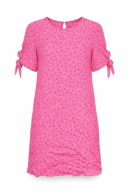 Monki Womens Pink Geometric Viscose A-Line Size XS Round Neck Button