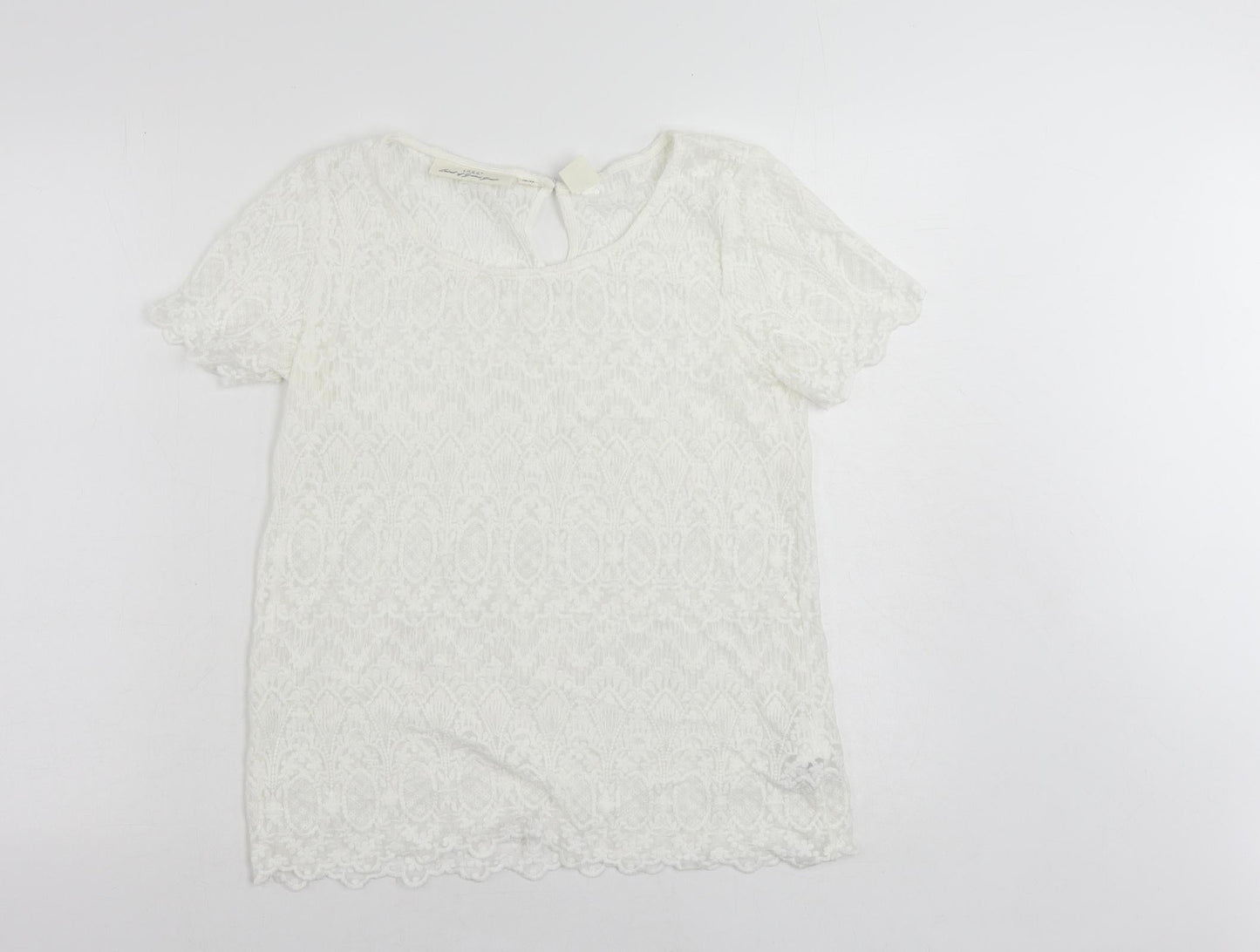 Womens UK Size 10 H&M White Basic Blouse